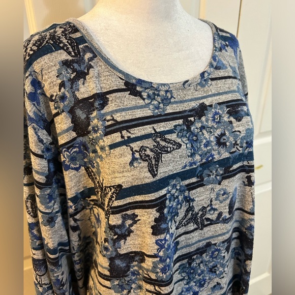 I. b. diffusion gray and blue tunic, 3X - Picture 2 of 5
